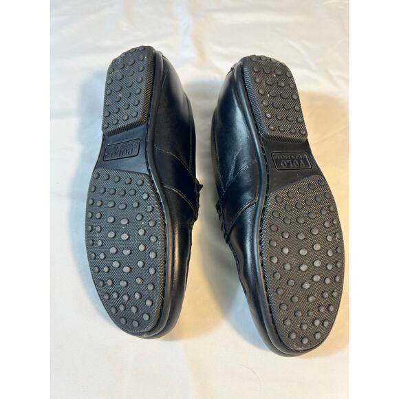 Polo Ralph Lauren Reynold Black Leather Loafers Men’s Slip On Driving Shoes - Picture 5 of 6